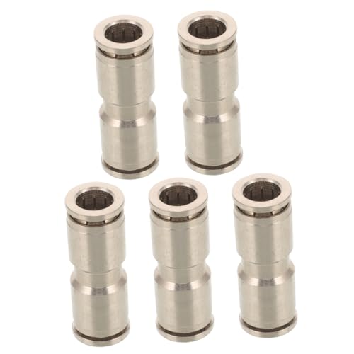 HOMOCONO 5pcs Copper Nickel Plated Swivel Air Hose Connector Quick Connect Adapter