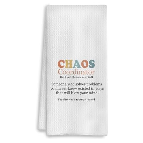 COWEB Chaos Coordinator Gifts Kitchen Dish Towels, Thank You Gifts Appreciation Gifts for Boss Lady Teacher Nurse Coworker Manager Employee, Chaos Coordinator Decorative Hand Towels 16x24 Inches Cover