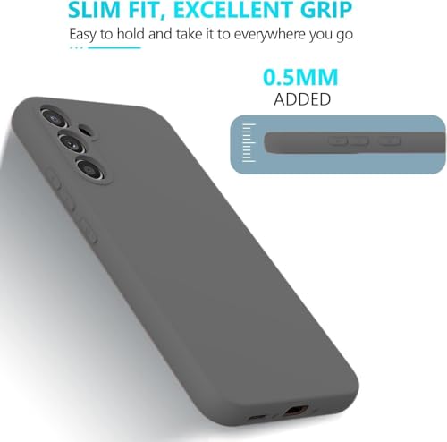 Image of DIZORO Microfiber Candy Case Compatible for Samsung S24 fe Smooth Touch Cushion Liquid Soft Silicone Gel Rubber Phone Cases Non-Slip Full Body Protective Shockproof Back Cover - Space