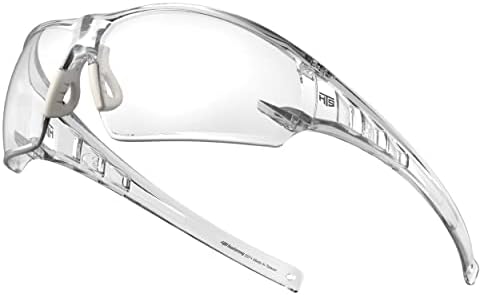 HUNTERSKY HTS S2491 Lightweight Protective Anti Fog Wrap-Around Clear Shooting Safety Glasses with rubber nose pad ANSI Z87.1 Scratch Resistant