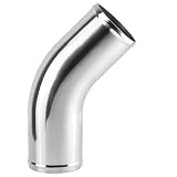 Ucreative 45 Degree Aluminum Alloy Tube Intercooler Pipe Air Intake Tube Silver Tone for Car OD: 3.0 Inch (76.2mm)