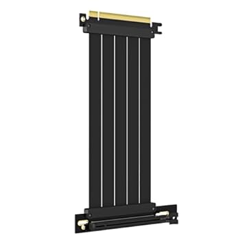 Cabo de extensão PCIe X16 4.0 de 200 mm GLOTRENDS PCIE40-X16-200MM-90D Compatível com GPUs de 4ª geração, como RTX4090-RTX3060, RX7900, RX6950XT-RX6500XT, etc