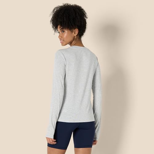 Amazon Essentials Women's Active Soft Cotton Regular Fit Crewneck Long Sleeve Lightweight Yoga Workout T-Shirt3