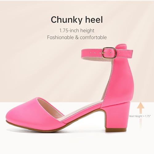 Image of LAURMOSA Girls Dress Shoes Closed Toe Pumps High Heels for Little Big Kid