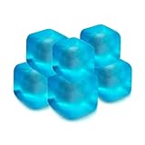 Extra Large Reusable Ice Cubes (2.6” Sq.) - BPA Free Plastic - for Cold Therapy Units, Drink Coolers, or Drink Dispensers. Stay cold Longer. 6-Pack