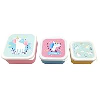 Puckator Unicorn Magic Set of 3 Lunch Box Snack Storage S/M/L