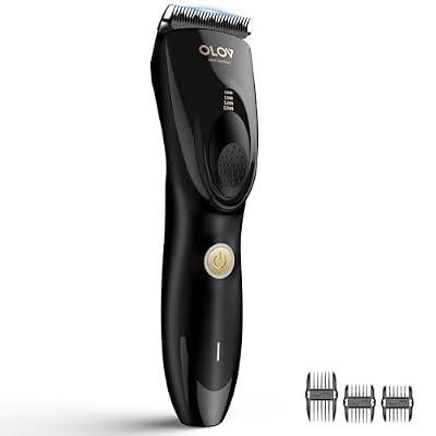 OLOV PROFESSIONAL Hair Clippers for Men, Cordless Hair Clipper Kit, Adjustable 4 Length Setting, 2-Speed Settings, Replaceable Ceramic Blade Heads, Rechargeable Hair Clippers for Family (Black)
