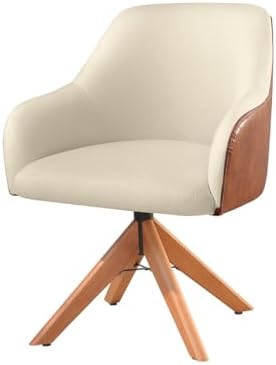 Poltrona Hera Base Giratória de Madeira Maciça Estofada Linho e C...