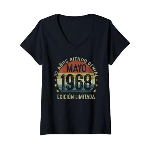 Mujer Regalo 55 Años Cumpleaños Hombre Mujer Hecho En Mayo 1968 Camiseta Cuello V