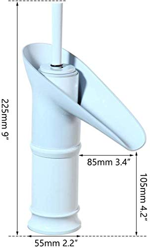 Robinet mélangeur d'eau blanc avec bec cascade pour lavabo et bassin - 6