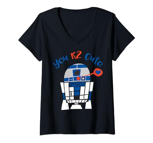 T-shirt R2-D2 Star Wars col V femme pour look geek décontracté