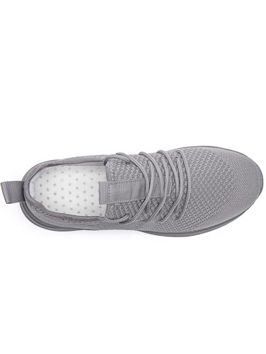 Image of Womens Walking Shoes Lightweight Comfortable Fashion Gym Running Sneakers Non Slip Breathable Workout Tennis Shoes Light Gray 7.5