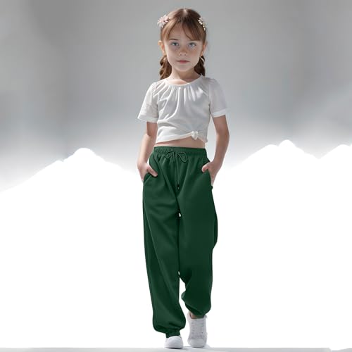 Boys Girls Sweatpants Baggy Elastic Waisted Cinch Bottom Sweatpants Casual Joggers Pants with Pockets 3-14 Years 5