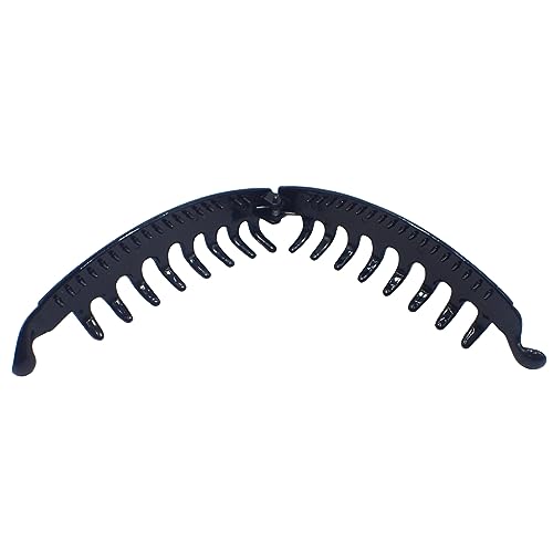 Topkids Accessories Hair Banana Clips Banana Fish Women Ladies Girls Kids Long Thick Wide Tooth Comb Pins Light Double Grippers Styling Products (Black Large Tooth Banana Clip 13.5cm 5.5") - Image 2