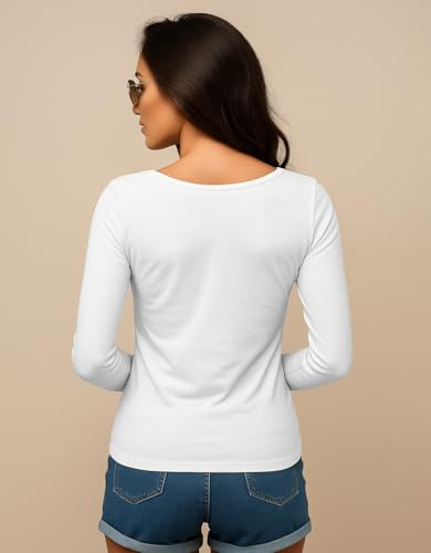 Image of JUNEBERRY Pure Cotton Regular Fit Solid Full Sleeve T-Shirt for Women & Girls (Sizes: S to 2XL)