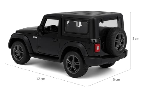 Image of Mahindra Thar Die-Cast Metal Toy Car (1:32 Scale) - Black | SUV Miniature Model with Light, Music & Pull Back Action for Kids
