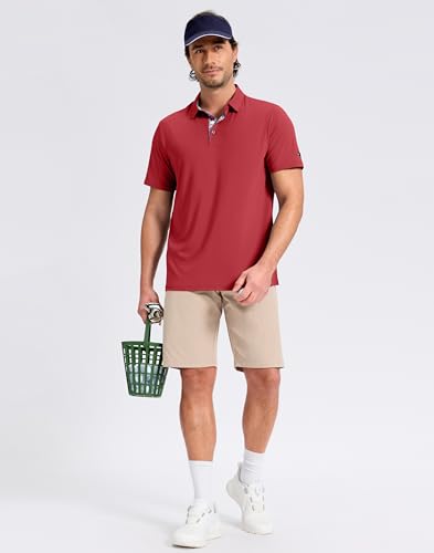 Image of Obla Mens Golf Shirt Short Sleeve Dry Fit Moisture Wicking Performance Athletic Casual Work Collared Polo Shirts for Men