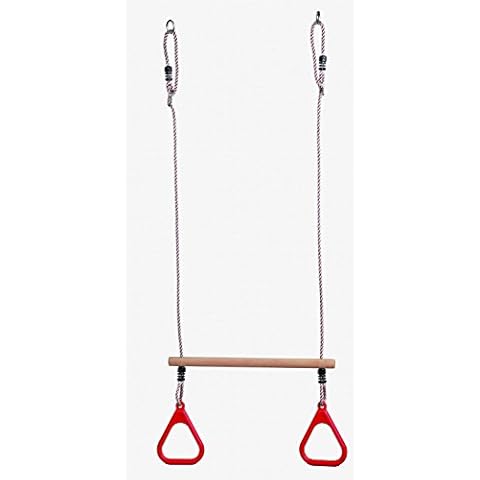 LoggyLand Trapecio de Madera Dura con Anillos y Cuerda Cover