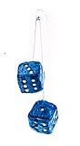 All Ride Plüschwürfel als Paar mit Band und Saugnapf, verstellbar, 7,5 cm, lieferbar in den Farben Rot, Blau oder Weiß (Blau)