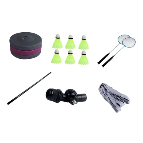Yiju Badminton Training Kit Badminton Rebound Trainer Practice Equipment Badminton Self Training Tool for Exercising Backyard, 4m 2 Rackets