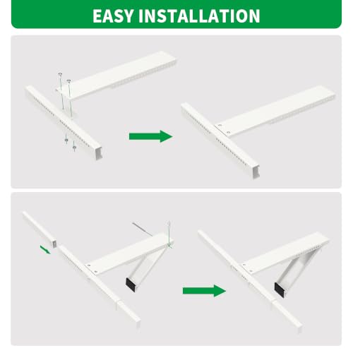 Image of Jeacent Window AC Bracket No Drill, Heavy-Duty Window Air Conditioner Support Bracket Up to 160lbs, Fits Single or Double Hung Windows