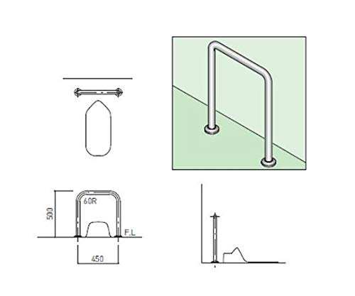 新協和 バリアフリー手摺 和式トイレ用 SK-101SN 32mm バフ研磨