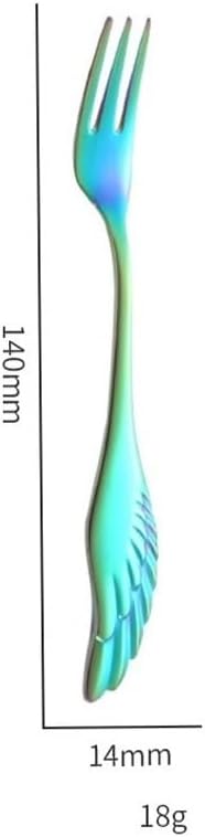 Silverware Set, 1/4/6/8pcs Creative 304 Stainless Steel Wing Handle Fork Household Fruit Dessert Fork(Silver,8 Pieces)