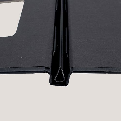 Álbum de fotos con abrazadera Peleman (Unibind) de tapa dura, formato horizontal 8,5 x 11 pulgadas, para álbumes de bodas, libros de recuerdos y libros de visitas | Eco cuero sintético negro, cubierta con ventana para fotos, sin necesidad de máquina miniatura 4