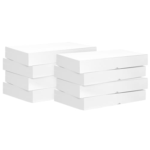 Ocmoiy 8 Pack Extra Large Gift Boxes with Lids 17 x 11 x 2.4 Inches White Gift Boxes for Presents Auto Pop-up Clothes Box for Robes Shirts Blankets and Bulky Presents
