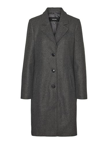 VERO MODA Abrigo femenino VMFORTUNESARA Abrigo, Gris oscuro, XS