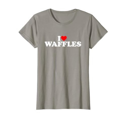 I Love Waffles, I Heart Waffles T-Shirt, Women, Slate Grey, XX-Large
