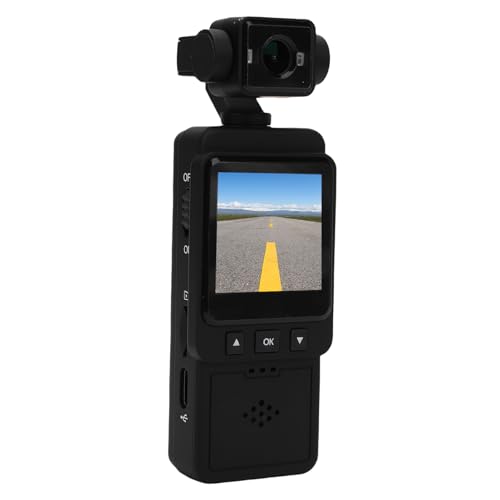 SENECESLI Videocámara de Acción de Bolsillo de 1080p con Pantalla de Pantalla HD HD de 1.54 Pulgadas de 270 °, Cámara WiFi Mini para Deportes Al Aire Libre, Bicicleta, Viajes, (Sin tarjeta de memoria)