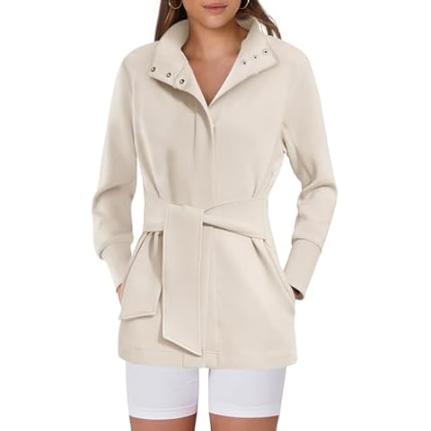 ANRABESS Women's Belted Trench Coat Cover