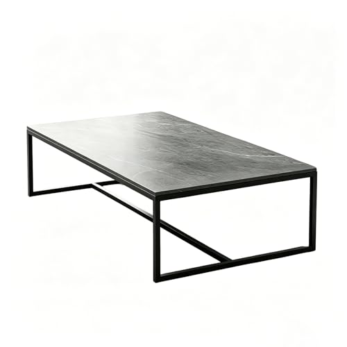 Table basse industrielle en métal avec grand plateau rectangle - 2