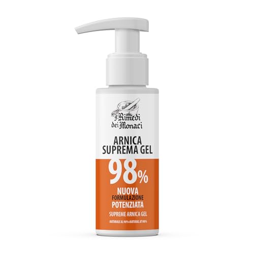 Gel Arnica Suprema 98 100 Ml Con Arnica, Artiglio Del Diavolo, Menta E Lavanda Per Massaggi Locali, Arnica Per Cavalli Uso Umano Per Massaggi Muscolari 100% Bio E Made In Italy - I Rimedi Dei Monaci