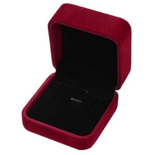 Velvet Necklace Pendant Gift Box Jewelry Box 2.8 x 2.8 x 1.6 inches (Wine)