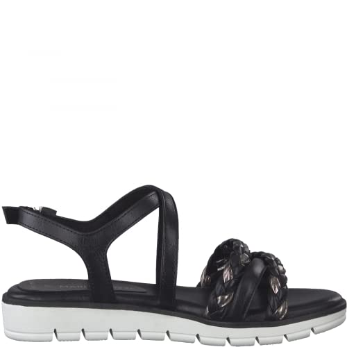 MARCO TOZZI Women's 2-28608-42 Wedge Sandal, Black Comb, 5 - Image 5