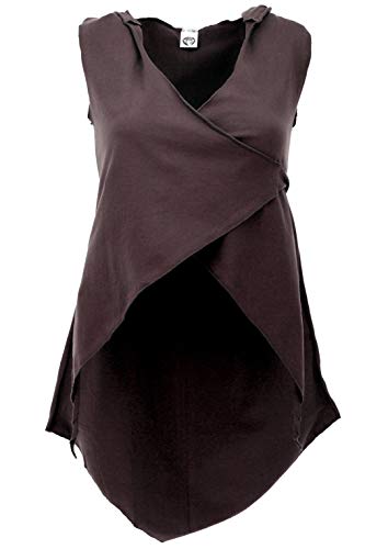 Guru-Shop - Top cambiador con capucha de zigzas, para mujer, algodón marrón...