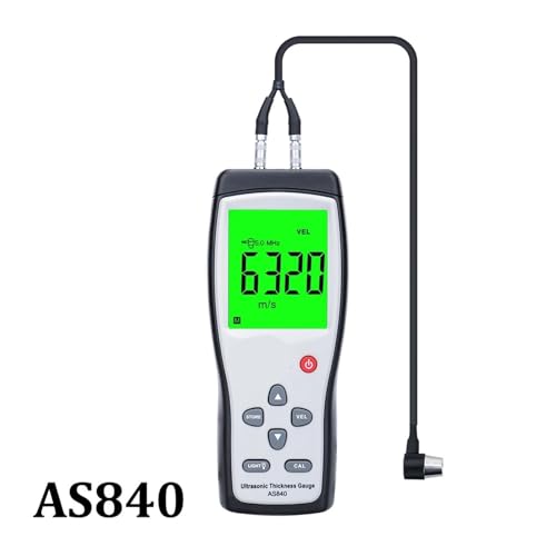 Medidor de grosor digital ultrasónico AS840 con sensor inteligente y pantalla LCD para metales, rango 1.2-225 mm miniatura 2