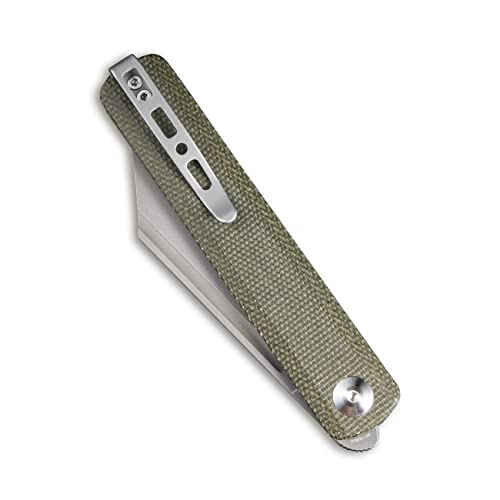 Sencut Bronte Folding Pocket Knife With Front Flipper Opener, 3.38 Inch Blade Green Micarta Handle Sa08B #TOP3