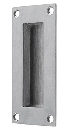 Rectangular Face Fix Flush Recessed Sliding Door Pull Handle 100 x 50mm - Satin Stainless Steel