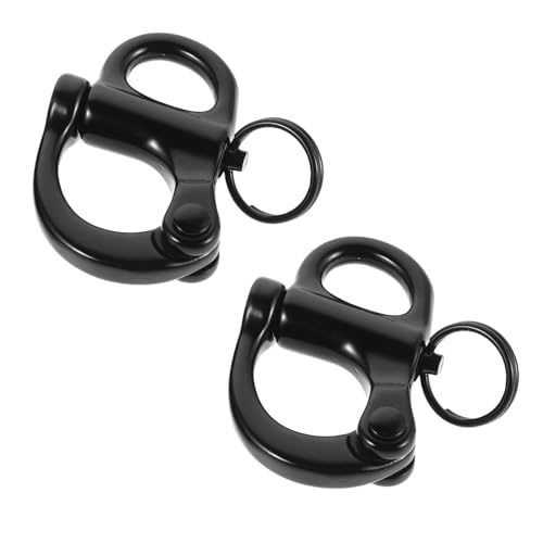 Milisten Lot de 2 Manilles à Ressort en Acier Inoxydable Marine 52 Mm, Fermoirs à Pression Solide pour Gréement, Équipements de Voile et Navigation de Plaisance