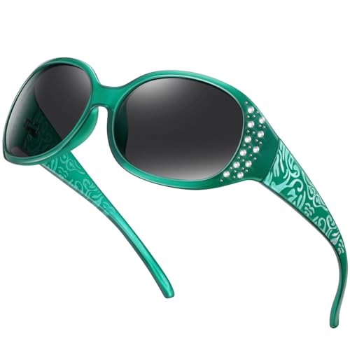 HAOLOTA Night Vision Driving Glasses Women Anti Glare Polarized, Wrap Around Nighttime Safety Glasses UV Protection