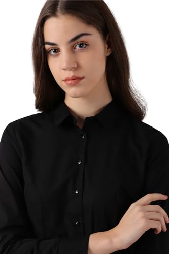 Image of Van Heusen Women's Regular Fit Solid Full Sleeve Cotton Rich Formal Shirt
