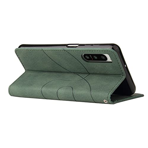 CXTcase for Sony Xperia 5 IV Case,Wallet PU Leather Flip Folio Case Cover with Card Holder Slots Magnetic Closure,Protective Phone Case for Sony Xperia 5 IV,Green - Image 4