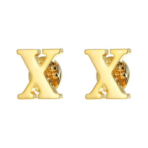 Épingle à col chemise homme et femme en cuivre doré, broche de costume 0.6inch PATIKIL en forme de X