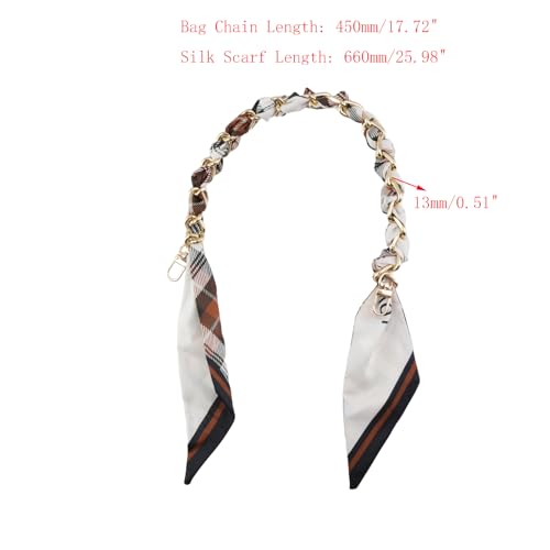Image of Silk Scarf Purse Chain Strap Handbag Handle Replacement Elegant Bag Decoration for Ladies Bag