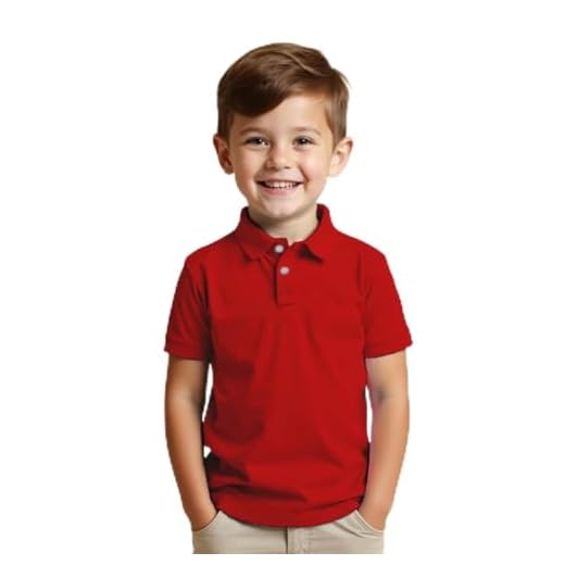 Camisa Polo Basica Infantil Masculina (14, Vermelho)