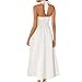 Women's Summer Sleeveless Halter Midi Dress Backless Swing A Line Evening Party Long Dress Fashion High Waist Dresses White