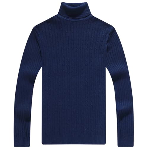 Men Winter Slim Sweatersturtle Neck Wool Long Sleeve Warm Knit High Sweater Turtleneck4